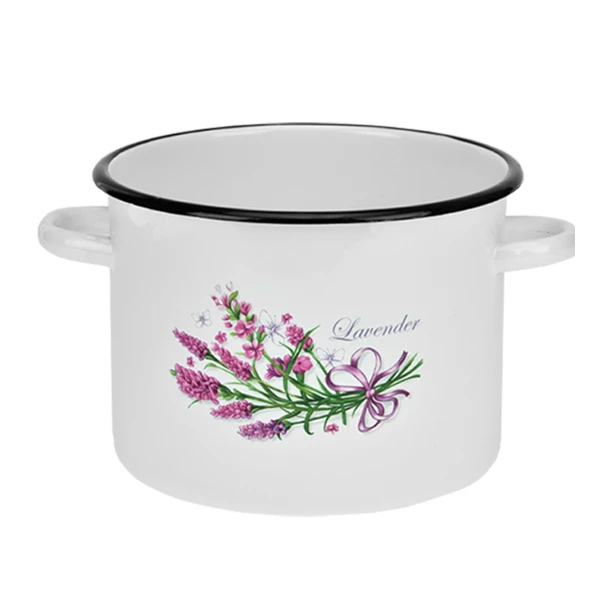 RYB-GARNEK EMALIOWANY ZDOBIONY 22CM 5,5L LAWENDA 1617/2