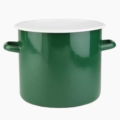 RYB-GARNEK EMALIOWANY GŁADKI WYSOKI 22CM 7L SZMARAGDOWY 1620