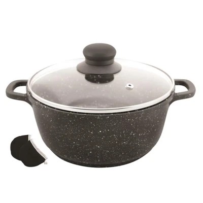 KH-3965 GARNEK ŻARO Z POWŁOKĄ MARMUROWĄ 22CM/2,6L ZP