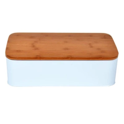 CHLEBAK STALOWY Z DESKĄ DO KROJENIA BIAŁY