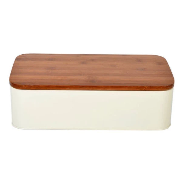 CHLEBAK STALOWY Z DESKĄ DO KROJENIA KREM