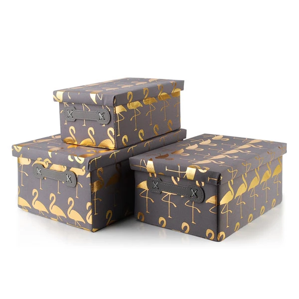 MON-KPL. 3 PUDEŁEK SARA GOLD *SZARY* 4640