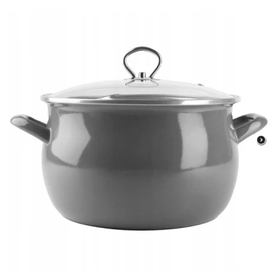 RYB-GARNEK EMALIOWANY OKUWANY 24 Z/P 6,5L SZARY HELENA