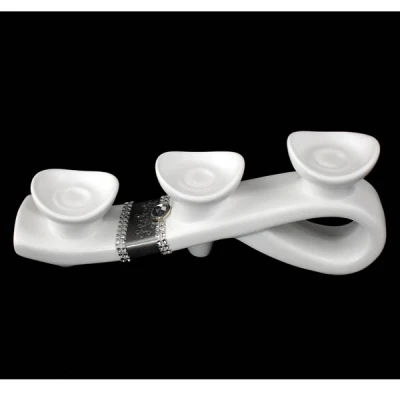 CER-ŚWIECZNIK ZJEŻDŻALNIA SPIRALA *DEKOR PASEK BIAŁY* C-900P