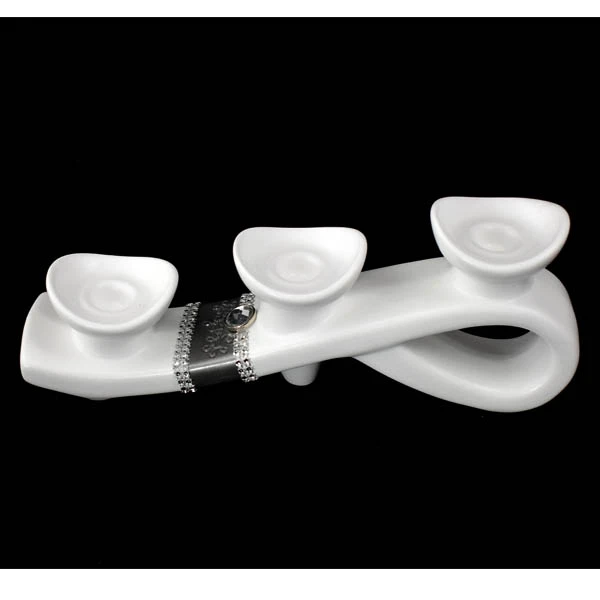 CER-ŚWIECZNIK ZJEŻDŻALNIA SPIRALA *DEKOR PASEK BIAŁY* C-900P