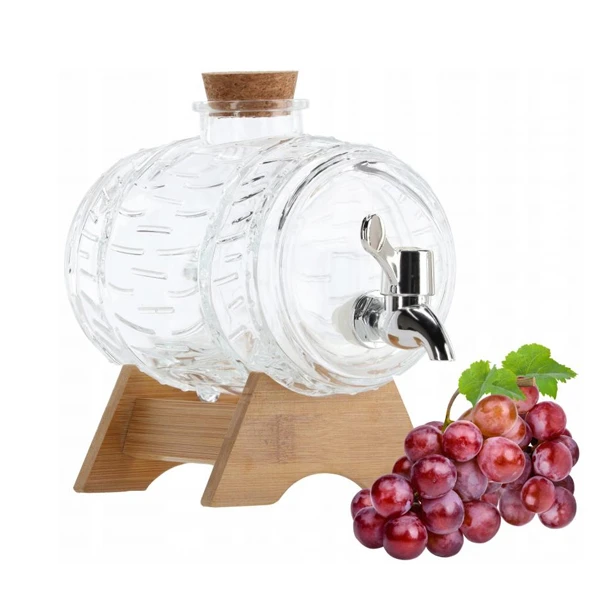 CH-BECZUŁKA SZKLANA Z KRANEM 3L 5728