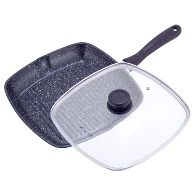 PATELNIA GRILLOWA 28CM MARMUROWA Z/P 4431