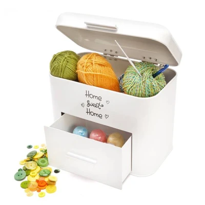 TAD-POJEMNIK Z SZUFLADĄ *SWEET HOME* BIAŁY 30,5X18,5X25CM