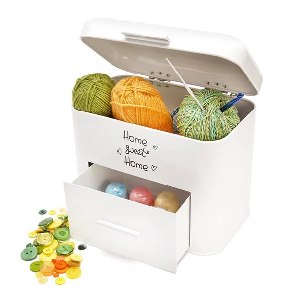 TAD-POJEMNIK Z SZUFLADĄ *SWEET HOME* BIAŁY 30,5X18,5X25CM