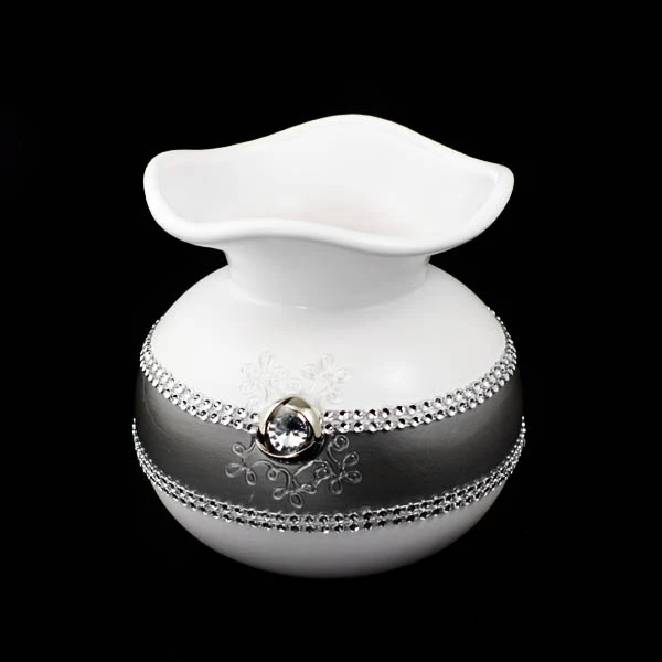 CER-WAZON GRUBY KWIAT MAŁY *DEKOR PASEK BIAŁY* C-667P