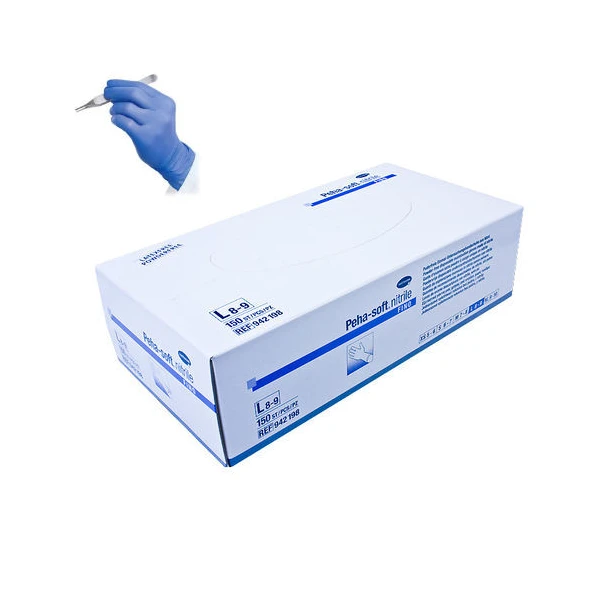 RĘKAWICZKI PEHA NITRILE *M* NIEBIESKIE /150/