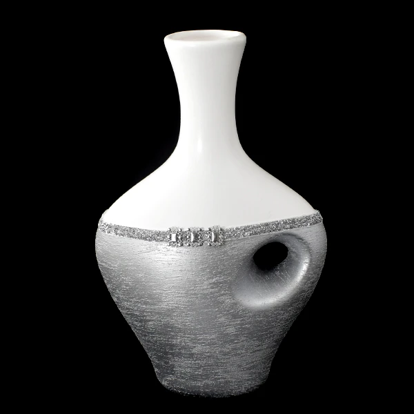 CER-BUTELKA ŚREDNIA Z DZIURKĄ * DEKOR AKSAMIT* C-770AK