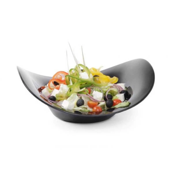 HENDI-MISKA Z MELAMINY W KSZTAŁCIE FALI - CZARNA 355X355X123MM 561478