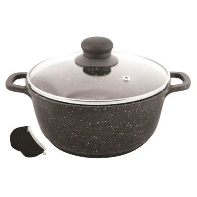 KH-3966 GARNEK ŻARO Z POWŁOKĄ MARMUROWĄ 24CM/3,2L ZP