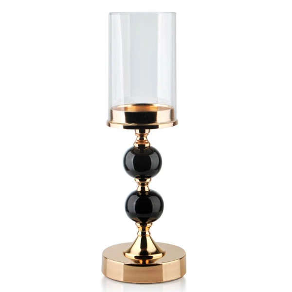 MON-ŚWIECZNIK Z KOLSZEM 12X37CM ZŁOTY 1029