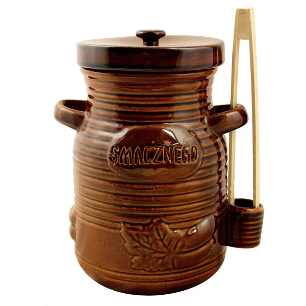 CH-POJEMNIK CERAMICZNY 3,5L NA OGÓRKI ZE SZCZYPCAMI MIODOWY 3170