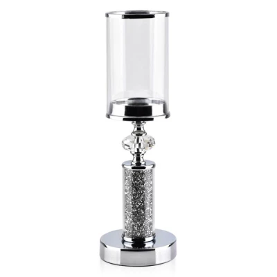 MON-ŚWIECZNIK Z KOLSZEM 12X38CM SREBRNY 6511