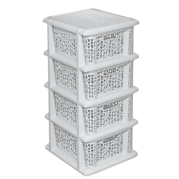 BRANQ-STOJAK BAMBOO Z 4 KOSZYKAMI BIEL ANTYCZNA 1764