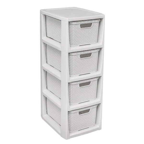 BRANQ-STOJAK Z 4 KOSZYKAMI *BIEL ANTYCZNA/KREM* /1726/