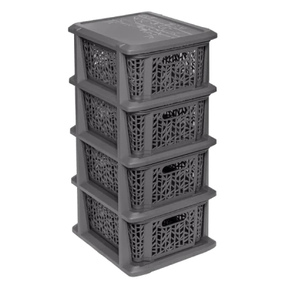 BRANQ-STOJAK BAMBOO Z 4 KOSZYKAMI ANTRACYT 1764