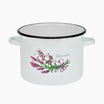 RYB-GARNEK EMALIOWANY ZDOBIONY WYSOKI 22CM 7L LAWENDA Z/P 1620