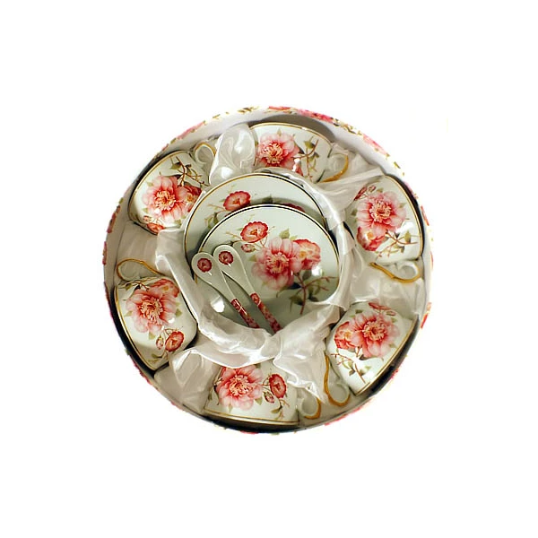 4WD-KPL. KAWA 6+6+ŁYŻECZKI *PEONIE* PEON018