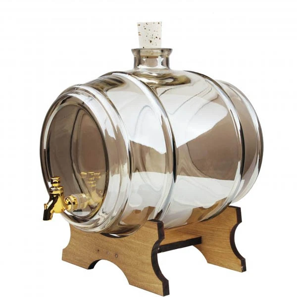 CH-BECZUŁKA SZKLANA Z KRANEM 3,8L POPIELATA 1288