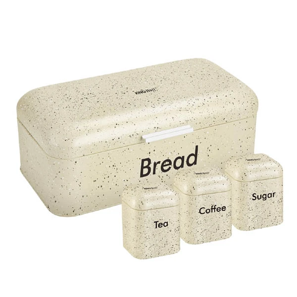 KH-1073 CHLEBAK + 3 POJEMNIKI *BEŻ MARMUR*