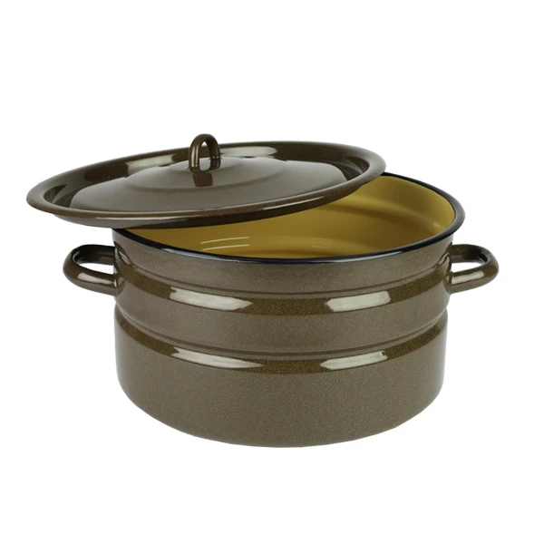 RYB-GARNEK EMALIOWANY GŁADKI 32CM Z/P 14L BRĄZ 2825