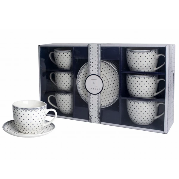 TOM-KPL. FILIŻANEK+SPODEK 6+6 250ML CR6-105