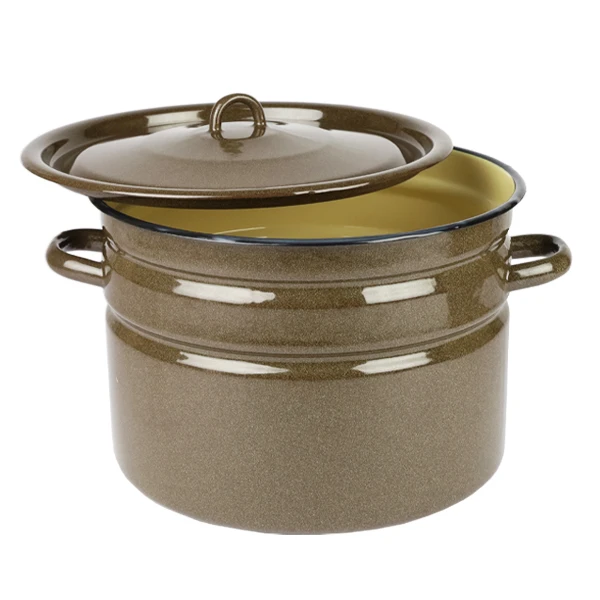 RYB-GARNEK EMALIOWANY GŁADKI 32CM Z/P 16L BRĄZ 2826