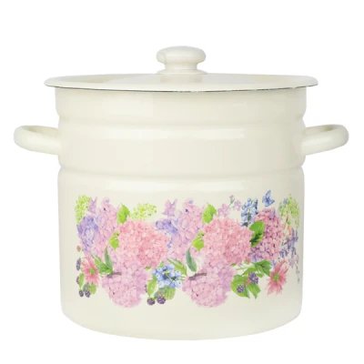 RYB-GARNEK EMALIOWANY ZDOBINY 26CM Z/P 12L HORTENSJA 1624