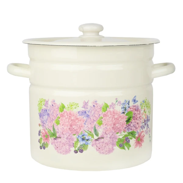 RYB-GARNEK EMALIOWANY ZDOBINY 26CM Z/P 12L HORTENSJA 1624