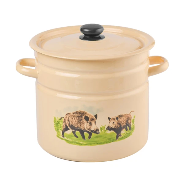 RYB-GARNEK EMALIOWANY ZDOBIONY 26CM Z/P 12L DZIK 1624