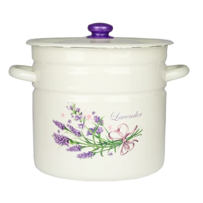 RYB-GARNEK EMALIOWANY ZDOBIONY 26CM Z/P 12L LAWENDA 1624